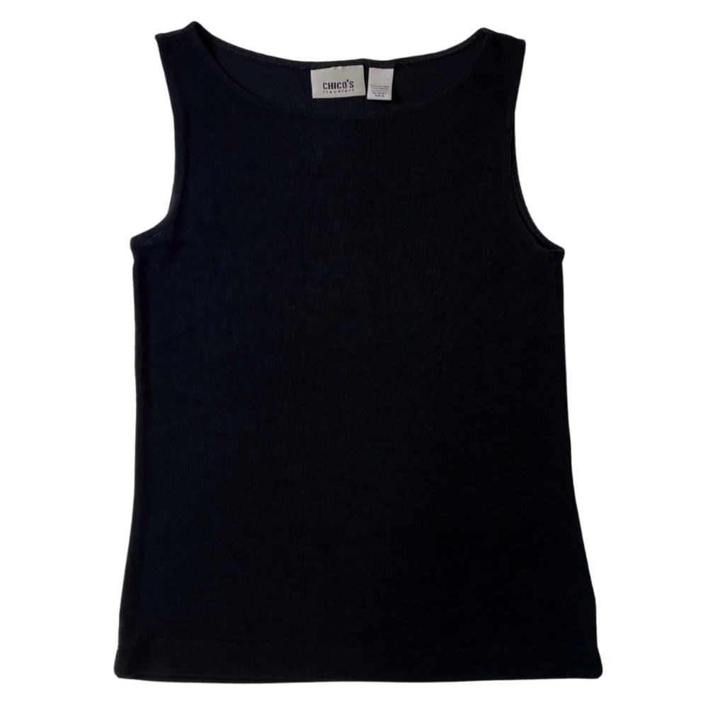 Chico's Black Ribbed Tank Top
